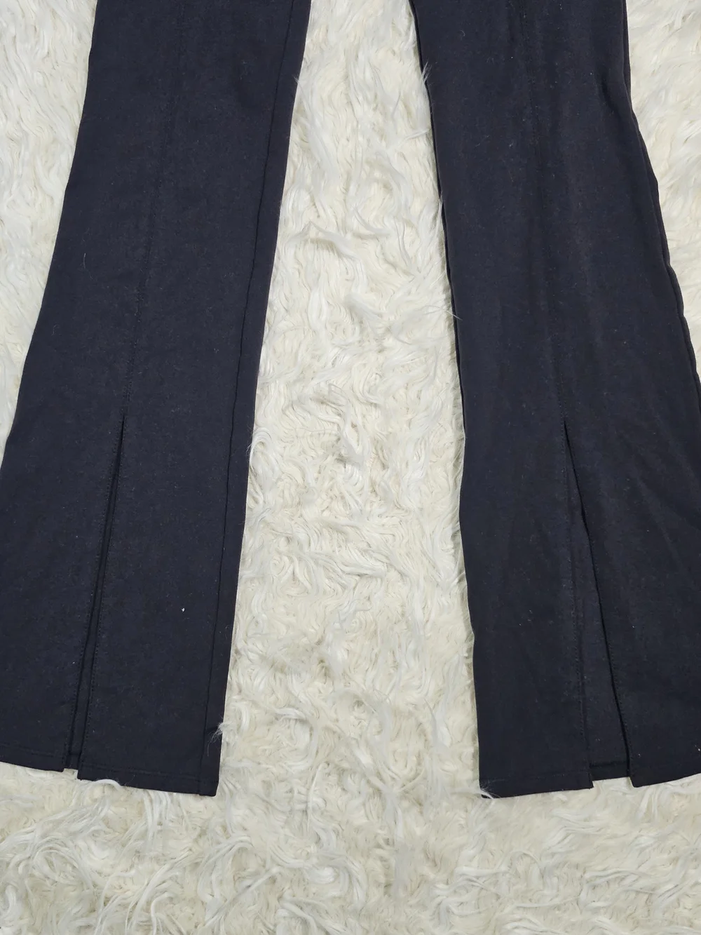 ALO Yoga Black Boot-Cut Split-Hem Pants
